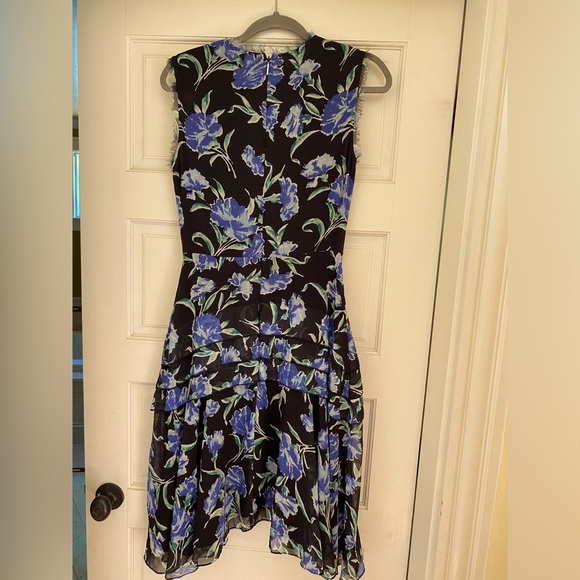 Jason Wu Collection Sleeveless Floral Print Midi Dress with Pleating Detail sz 6 - Picture 3 of 15